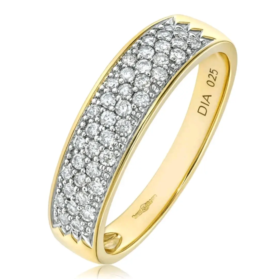 9ct Yellow Gold 0.25ct Natural Diamond Eternity Ring | Classic Band