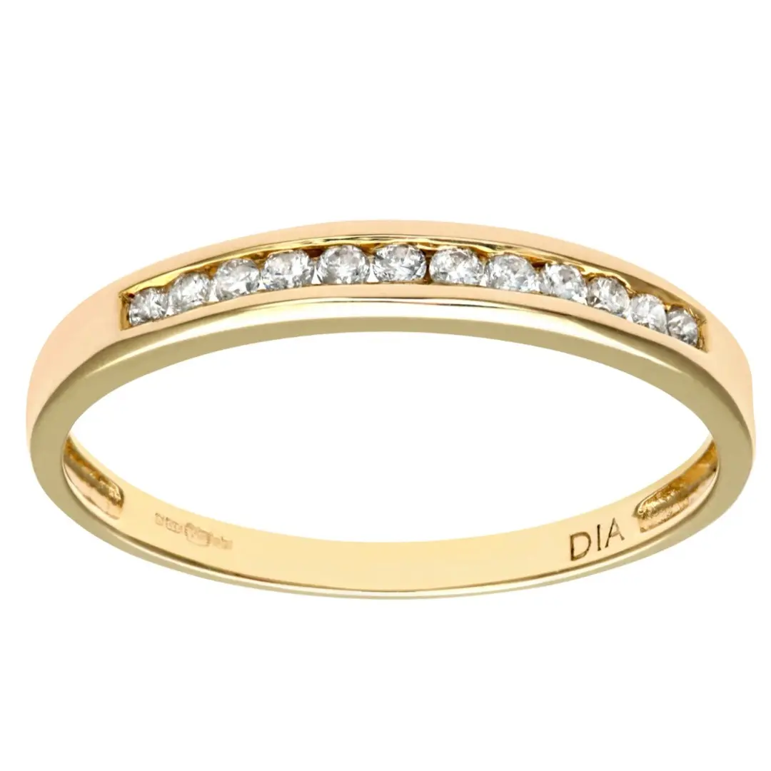 9ct Yellow Gold Diamond Eternity Ring | Classic Timeless Band