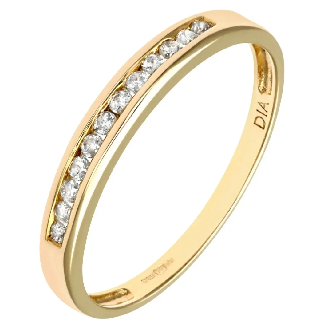 9ct Yellow Gold Diamond Eternity Ring | Classic Timeless Band